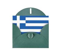 YYHWHJDE Carte de vœux vert foncé avec motif drapeau grec, parfaite pour la Saint-Valentin, un anniversaire de mariage et des invitations de fête