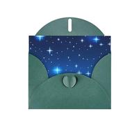 YYHWHJDE Carte de vœux vert foncé avec motif étoiles bleues imprimées pour Noël, anniversaire d'enfant, Saint-Valentin et invitation à une fête
