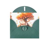YYHWHJDE Carte de vœux vert foncé avec motif musiciens sous l'érable pour fête d'anniversaire festive