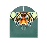 YYHWHJDE Carte de vœux vert foncé avec motif tête de tigre, parfaite pour la Saint-Valentin, un anniversaire de mariage et des invitations de fête