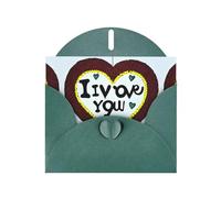 YYHWHJDE Carte de vœux Vert foncé Inscription Love Confessions Idéal pour la Saint-Valentin, un anniversaire de mariage et des invitations de fête