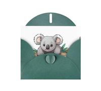 YYHWHJDE Carte de vœux vert foncé koala sur boue, pour Noël, anniversaire d'enfant, Saint Valentin, invitation à une fête