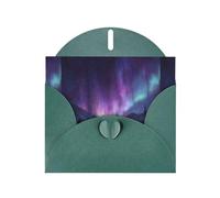 YYHWHJDE Carte de vœux vert foncé Motif aurore chutes de neige pour Noël, anniversaire d'enfant, Saint-Valentin et invitation à une fête