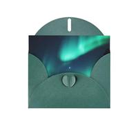 YYHWHJDE Carte de vœux Vert foncé Motif aurore du ciel Idéal pour la Saint-Valentin, un anniversaire de mariage et des invitations de fête