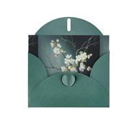 YYHWHJDE Carte de vœux vert foncé motif branches de saule en fleurs pour fête d'anniversaire festive invitation