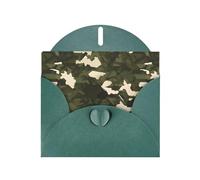 YYHWHJDE Carte de vœux vert foncé, motif camouflage militaire, parfaite pour la Saint-Valentin, un anniversaire de mariage et des invitations de fête