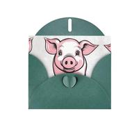 YYHWHJDE Carte de vœux vert foncé motif cochon pour fête d'anniversaire festive invitation