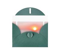 YYHWHJDE Carte de vœux Vert foncé Motif coucher de soleil de l'après-midi Idéal pour la Saint-Valentin, un anniversaire de mariage et des invitations de fête