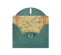 YYHWHJDE Carte de vœux vert foncé motif labyrinthe au trésor pour Noël, anniversaire d'enfant, Saint-Valentin et invitation à une fête