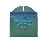 YYHWHJDE Carte de vœux vert foncé Motif mer bleu foncé pour Noël, anniversaire d'enfant, Saint-Valentin et invitation à une fête