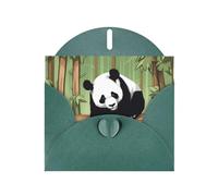 YYHWHJDE Carte de vœux vert foncé motif panda coquin pour fête d'anniversaire festive invitation