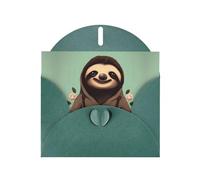 YYHWHJDE Carte de vœux vert foncé motif paresseux pour fête d'anniversaire festive