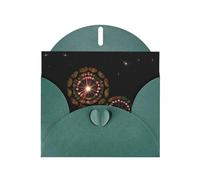YYHWHJDE Carte de vœux vert foncé motif pissenlit étoilé pour Noël, anniversaire d'enfant, Saint-Valentin et invitation à une fête