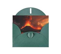 YYHWHJDE Carte de vœux vert foncé Motif volcan Kilauea en éruption pour fête d'anniversaire festive