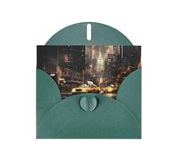 YYHWHJDE Carte de vœux vert foncé New York Fashion City pour fête d'anniversaire festive invitation