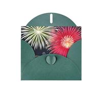 YYHWHJDE Carte de vœux vert foncé splendide image de feu d'artifice pour fête d'anniversaire festive