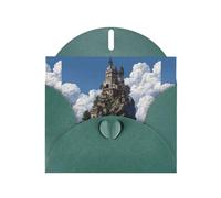 YYHWHJDE Carte de vœux vert foncé « The Castle on top of the hill » - Parfait pour la Saint-Valentin, un anniversaire de mariage et des invitations de fête