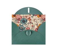 YYHWHJDE Carte de vœux vert foncé très beau motif de fleurs, parfaite pour la Saint-Valentin, un anniversaire de mariage et des invitations de fête