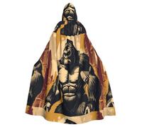 YYHWHJDE Cartoon King Kong Imprimés Halloween Adulte Cape à Capuche Hommes et Femmes Vêtements Mantele Jeu de Rôle