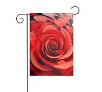 YYHWHJDE Cartoon Red Flower Vortex Spiral Prints Garden Flag Pole Outdoor Courtyard Decoration Fashion 30,5 x 45,7 cm