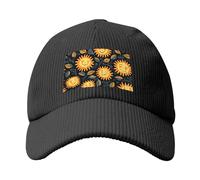 YYHWHJDE Casquette de baseball beige tendance pour homme et femme en velours côtelé avec impression Hello Sunshine, noir, taille unique
