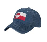 YYHWHJDE Casquette de baseball de cowboy noire avec imprimé drapeau du Groenland réglable en coton pour homme et femme, respirante et élégante, bleu marine, Taille unique