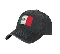 YYHWHJDE Casquette de baseball de cowboy noire avec imprimé drapeau du Mexique en coton réglable à bord incurvé classique, Noir , Taille unique
