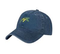 YYHWHJDE Casquette de baseball de cowboy noire avec imprimé mimosa réglable en coton pour homme et femme, respirante et élégante, bleu marine, Taille unique