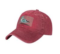 YYHWHJDE Casquette de baseball de cowboy noire avec imprimé pigeons de dessin animé réglable en coton pour homme et femme, respirante et élégante, Rouge, Taille unique