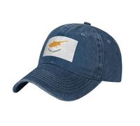 YYHWHJDE Casquette de baseball de cowboy noire imprimée drapeau de Chypre chapeau réglable en coton pour homme et femme, respirant et élégant, bleu marine, Taille unique