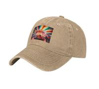 YYHWHJDE Casquette de baseball en denim délavé noir avec imprimé carrousel lumineux, chapeau réglable en coton respirant et léger, naturel, Taille unique