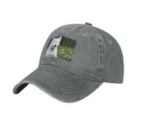 YYHWHJDE Casquette de baseball noire aux yeux bleus avec imprimé husky blanc, sangle réglable, coton classique pour homme et femme, respirante et élégante, gris, Taille unique