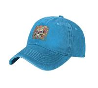 YYHWHJDE Casquette de baseball noire avec imprimé crâne en sucre - Chapeau réglable en coton pour homme et femme - Pour le sport, les activités de plein air, les voyages, bleu, Taille unique