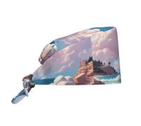 YYHWHJDE Casquette de travail de nettoyage Marshmallow Nuages by The Sea - Chapeau de chef imprimé pour homme et femme - Réglable - Respirant - Noir