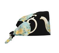 YYHWHJDE Casquette de travail de nettoyage vintage imprimée théière pour homme et femme, réglable, respirant, noir