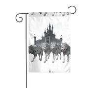 YYHWHJDE Castle Guardian Drapeaux de jardin imprimés 30,5 x 45,7 cm pour décoration de cour avec une largeur de poteau de 3 cm (drapeau uniquement, mât non inclus)