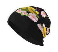 YYHWHJDE Caterpillar on Flower Petals Printed Adult Fashion Knit Hat - Doux, Confortable, Respirant pour Homme et Femme Noir