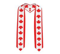 YYHWHJDE Châle aplati avec imprimé drapeau canadien - Étole en satin pour cérémonie de remise de diplôme, cadeau pour fils, filles, amis et sœurs, coin pointu, Taille unique