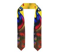 YYHWHJDE Châle aplati pour remise de diplôme avec imprimé fleurs de paon - Étole en satin pour cérémonie de remise de diplôme, cadeau pour fils, filles, amis et sœurs, Aplati, Taille unique