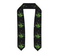 YYHWHJDE Châle aplati pour remise de diplôme avec motif gouttes de rosée sur l'herbe - Étole en satin pour cérémonie de remise de diplôme, cadeau pour fils, filles, amis et sœurs, Aplati, Taille