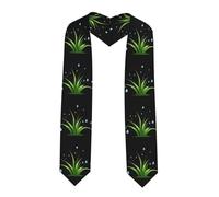 YYHWHJDE Châle aplati pour remise de diplôme avec motif gouttes de rosée sur l'herbe - Étole en satin pour cérémonie de remise de diplôme, cadeau pour fils, filles, amis et sœurs, coin pointu, Taille
