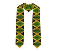 YYHWHJDE Châle de remise de diplôme aplati avec imprimé vieux drapeau de la Jamaïque - Étole en satin pour cérémonie de remise de diplôme, cadeau pour fils, filles, amis et sœurs, coin pointu, Taille