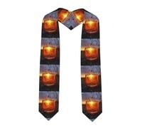 YYHWHJDE Châle de remise de diplôme aplati en ruban de verre au coucher du soleil - Étole en satin pour cérémonie de remise de diplôme, cadeau pour fils, filles, amis et sœurs, coin pointu, Taille