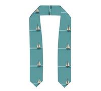YYHWHJDE Châle de remise de diplôme aplati ruban bleu motif voilier - Étole en satin pour cérémonie de remise de diplôme, cadeau pour fils, filles, amis et sœurs, Aplati, Taille unique