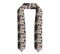 YYHWHJDE Châle plat de remise de diplôme avec motif chien Shih Tzu - Étole en satin pour cérémonie de remise de diplôme, cadeau pour fils, filles, amis et sœurs, Aplati, Taille unique