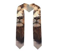 YYHWHJDE Châle plat en ruban d'agneau avec motif lion sur les nuages - Étole en satin pour cérémonie de remise de diplôme, cadeau pour fils, filles, amis et sœurs, coin pointu, Taille unique