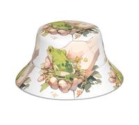 YYHWHJDE Chapeau bob réfléchissant Little Frog in The Palm of Your Hand - Léger, respirant et élégant - Noir