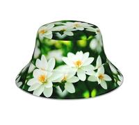 YYHWHJDE Chapeau bob réfléchissant motif jasmin blooming unisexe léger, respirant, pliable noir