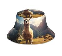 YYHWHJDE Chapeau bob réfléchissant motif lama - léger, respirant et élégant pour l'extérieur - Noir