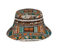 YYHWHJDE Chapeau bob unisexe réfléchissant motif ethnique tribal africain léger respirant pliable noir